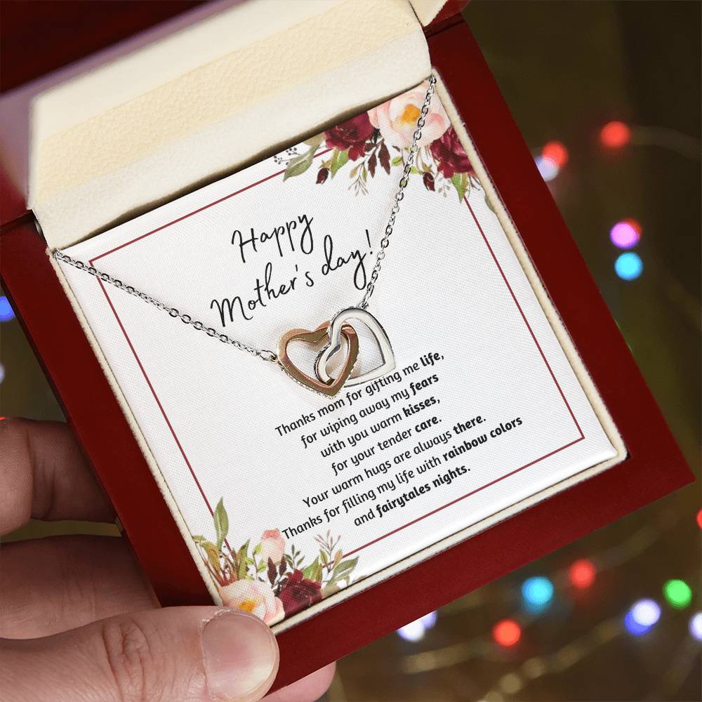 Happy Mothers Day! Thanks Mom For Gifting Me Life Interlocking Hearts Necklace