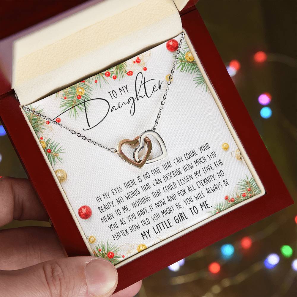 To My Daughter Interlocking Hearts Necklace Message Card