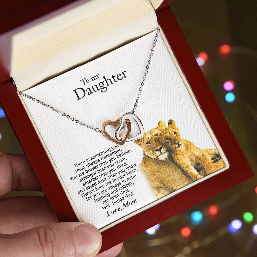 To My Daughter From Mom - Interlocking Hearts Necklace - Always Remember