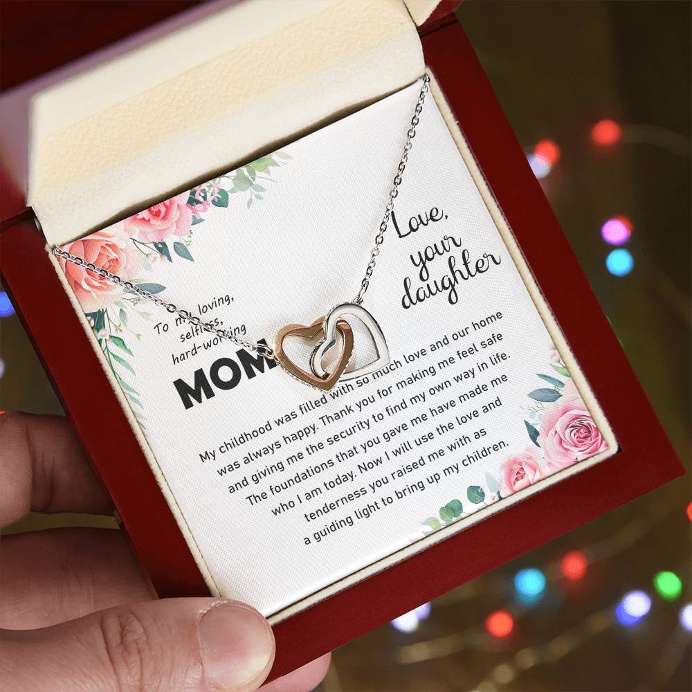 Thank You Mom Thanksgiving Gift Interlocking Hearts Interlocking Hearts Necklace