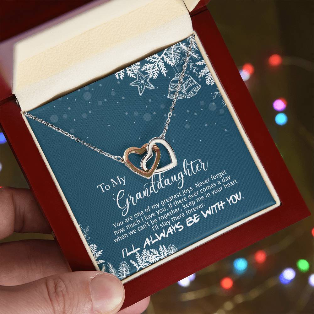 To My Granddaughter - I'Ll Always Be With You - Interlocking Hearts Necklace