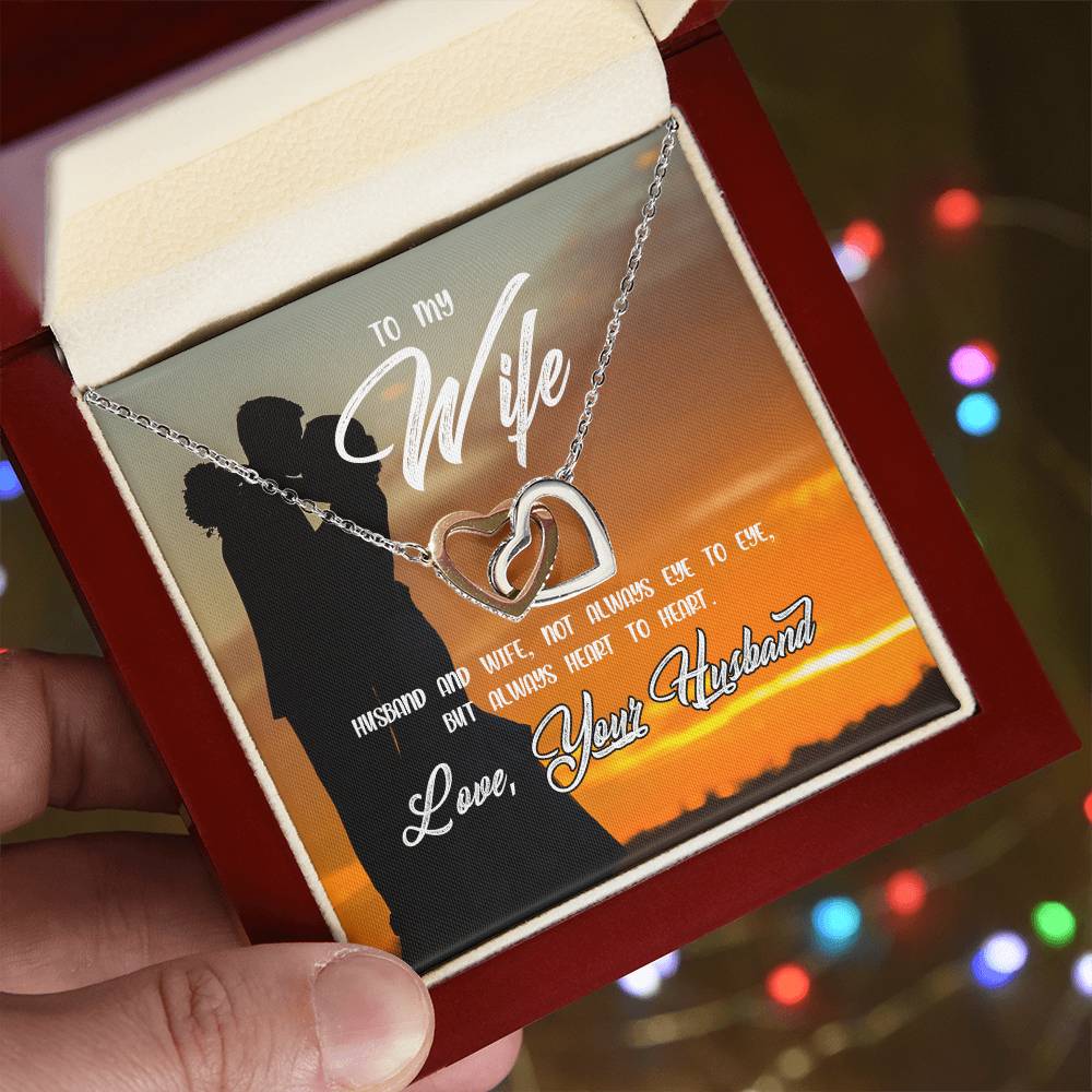 To My Wife- Always Heart To Heart Necklace Interlocking Hearts Necklace