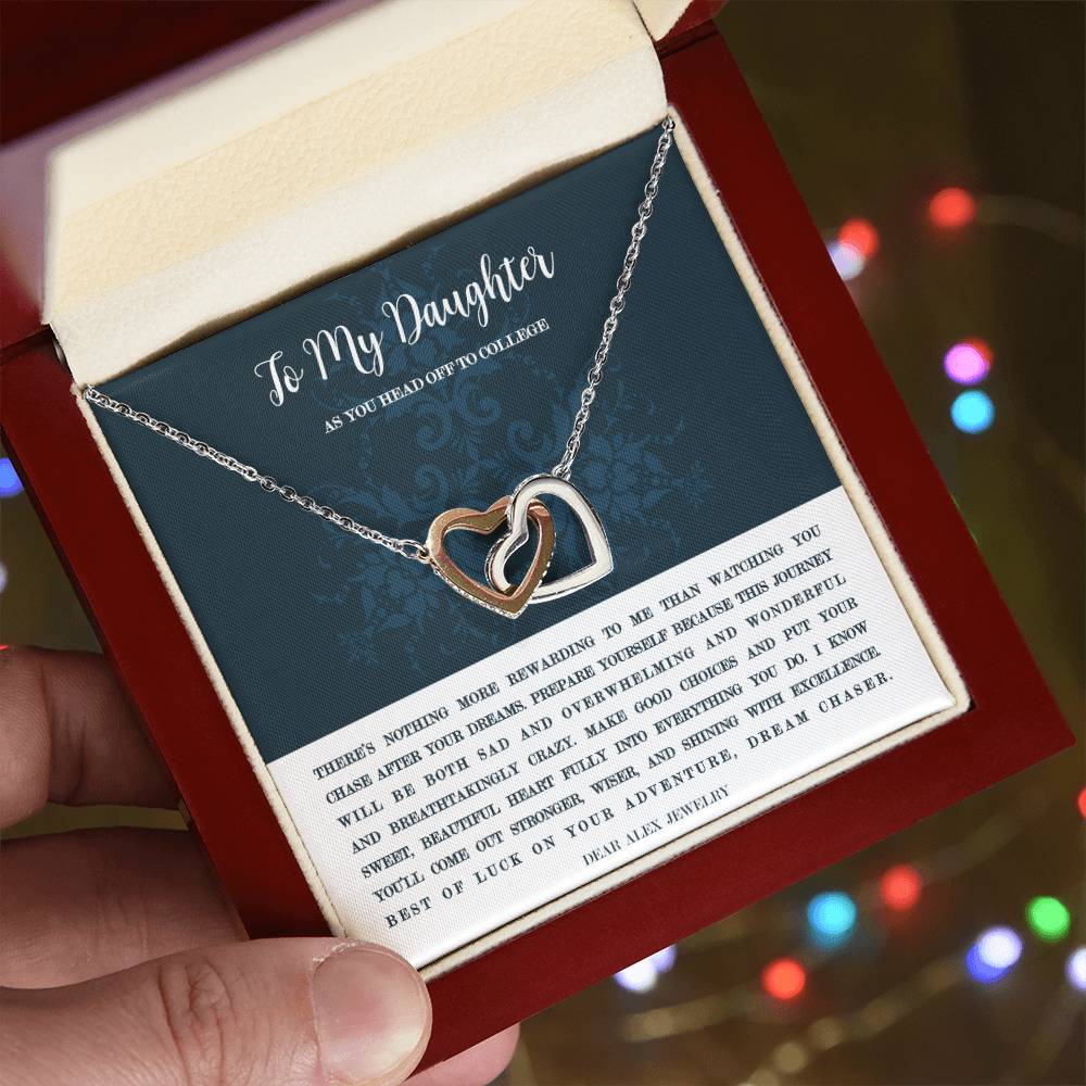 Going To College Necklace Interlocking Hearts Necklace