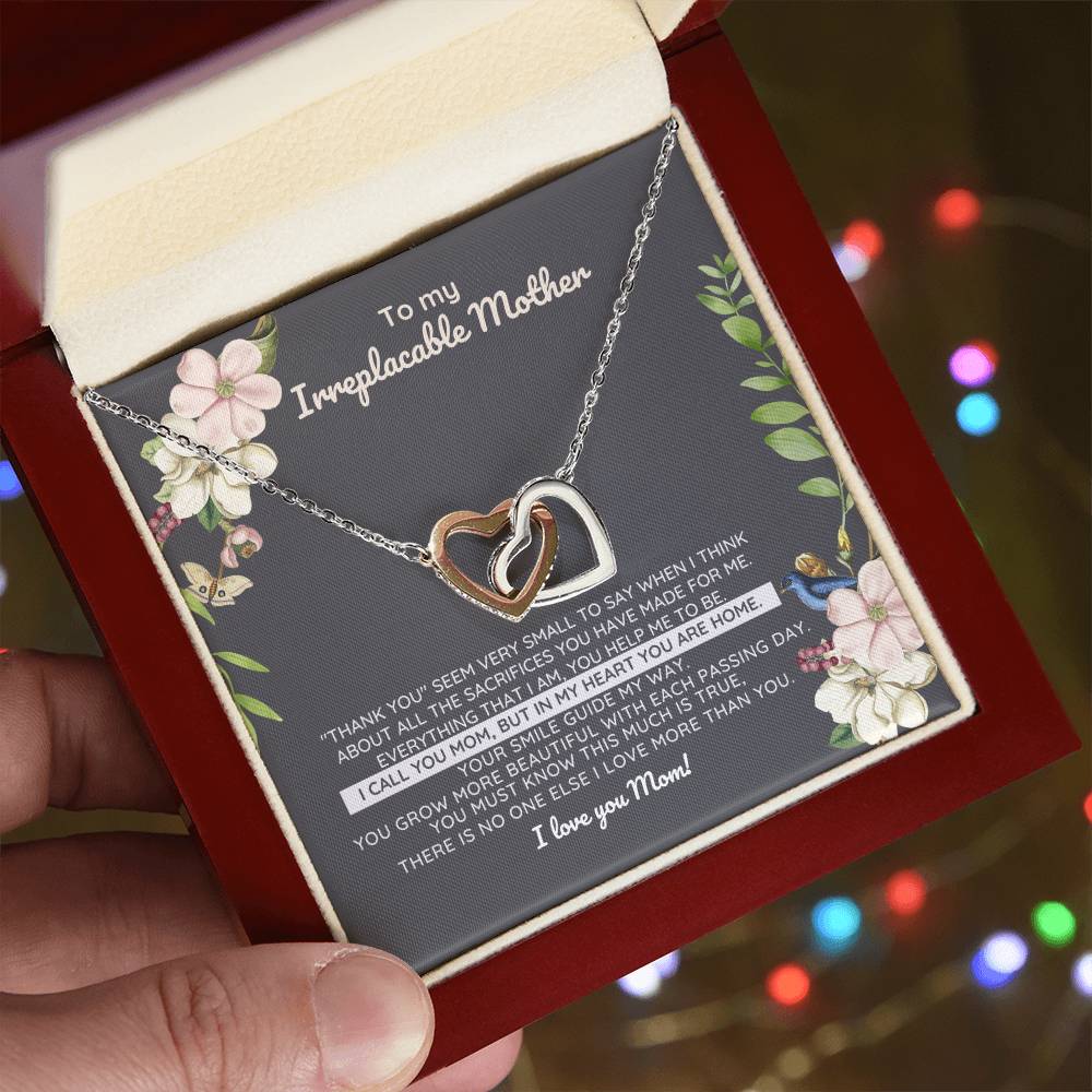 Irreplaceable Mother - You'Re My Home Interlocking Heart Necklace Interlocking Hearts Necklace