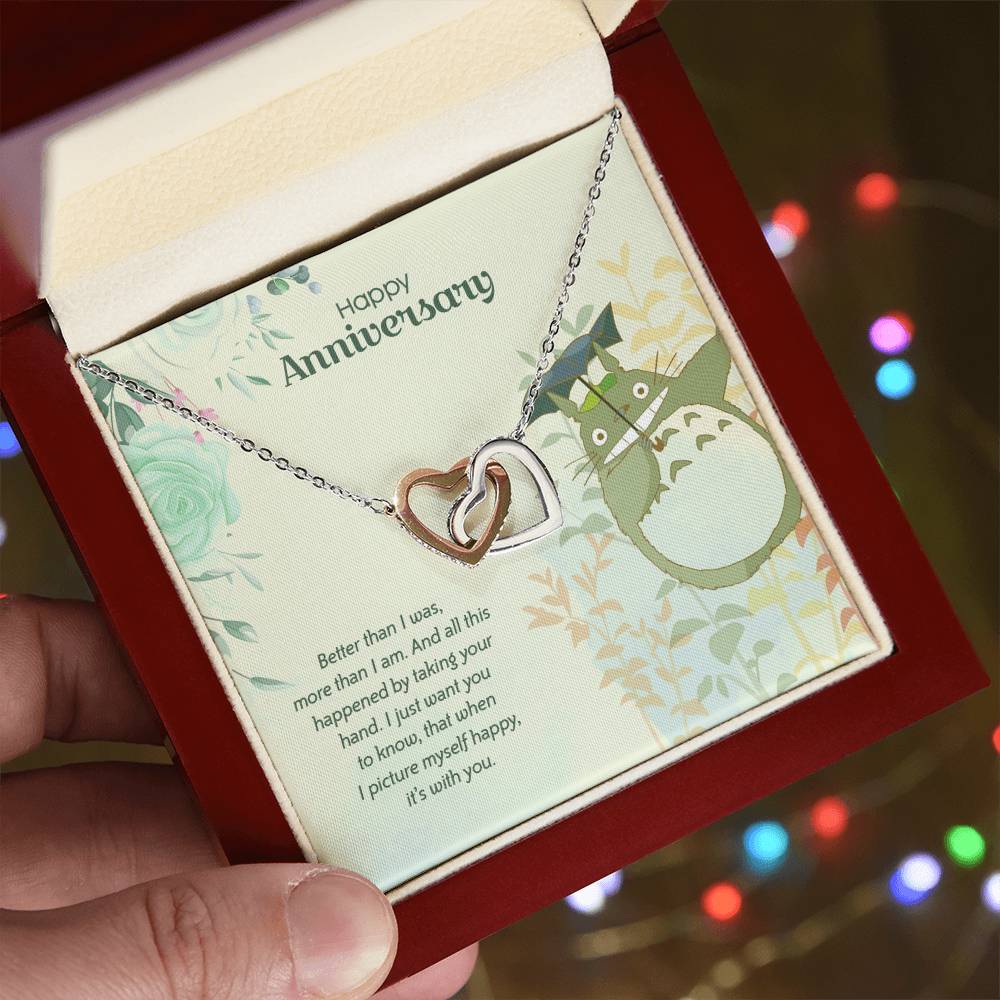 Totoro Anniversary Edition Lucky To Have You - Interlocking Hearts Necklace