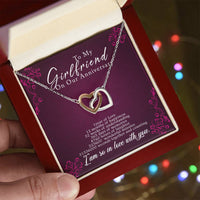 1 Anniversary Girlfriend Interlocking Hearts Necklace