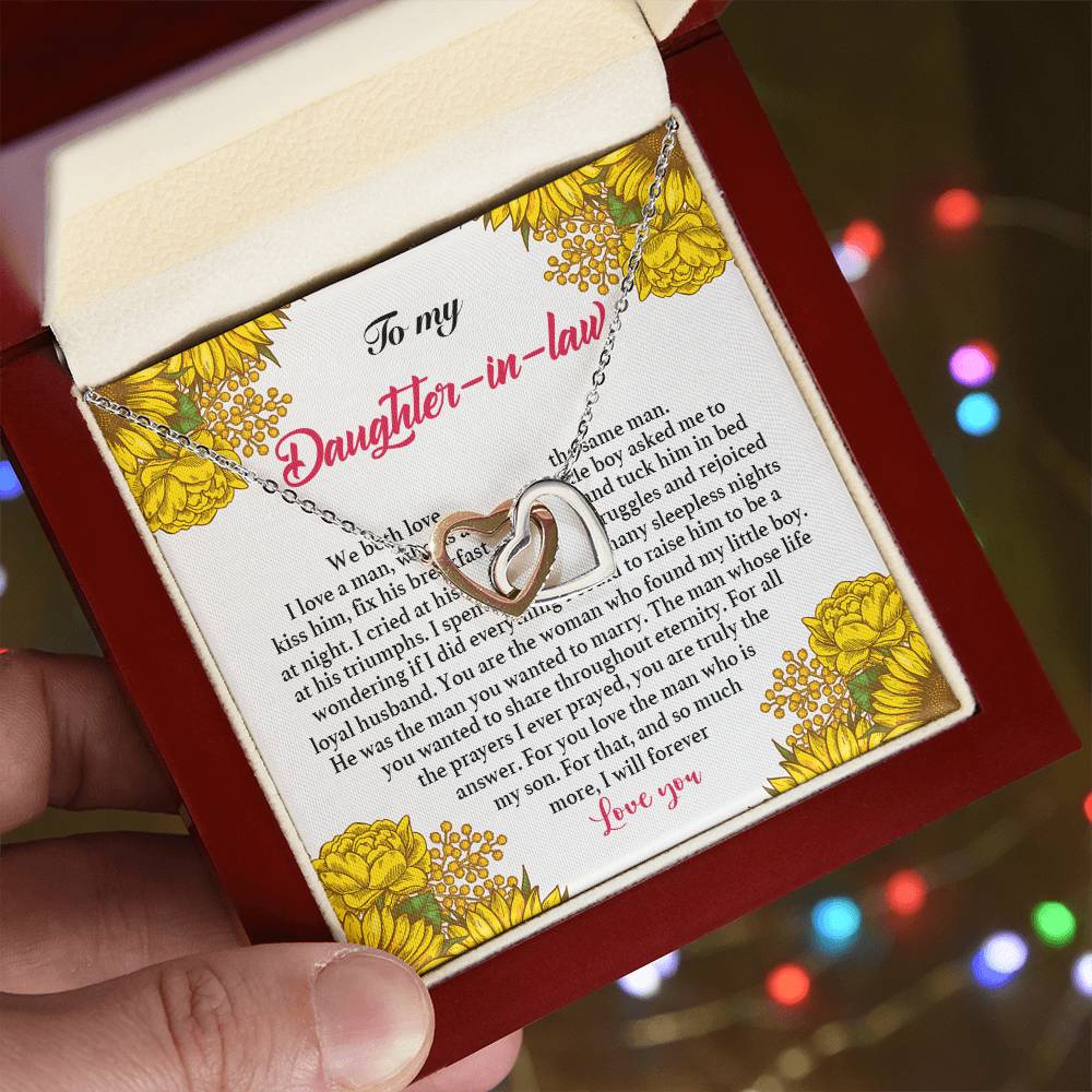 To My Daughter In Law Interlocking Hearts Necklace