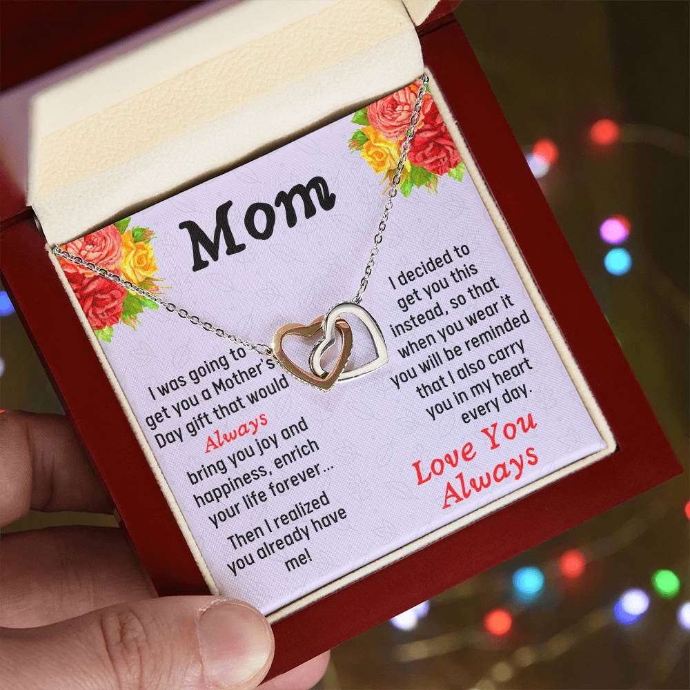 Happy Mother'S Day Mom I Love You - Necklace Interlocking Hearts Necklace