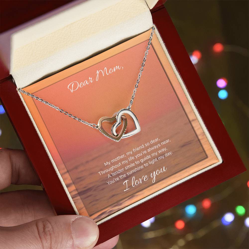 Dear Mom Interlocking Hearts Necklace