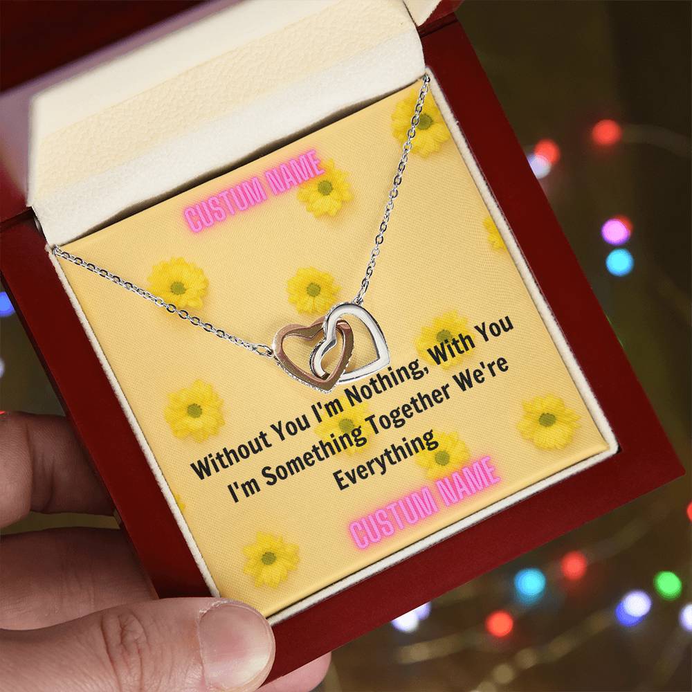 Beautiful Gift For Daughter Birthday Christmas Wedding. From Mom To Daughter From Dad To Daughter From Husband To Wife Interlocking Hearts Necklace