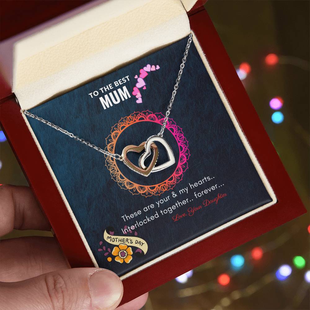 Heart Necklace For Mother By Daughter For Mother'S Day Interlocking Hearts Necklace