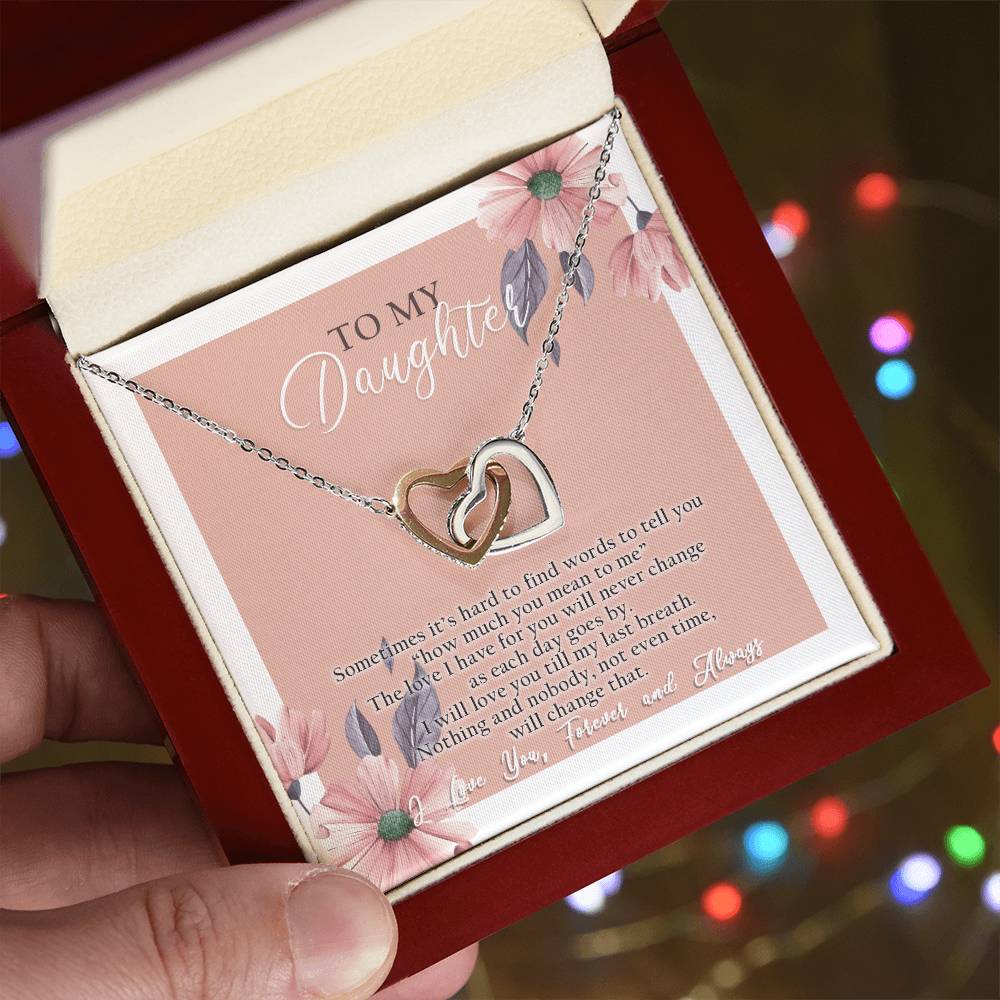 To My Daughter - Interlocking Hearts Necklace - D04