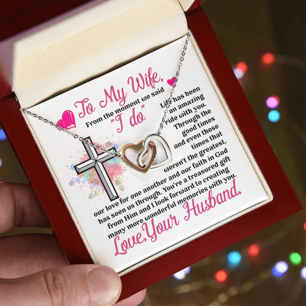 Gift For Wife - Interlocking Heart Necklace Interlocking Hearts Necklace