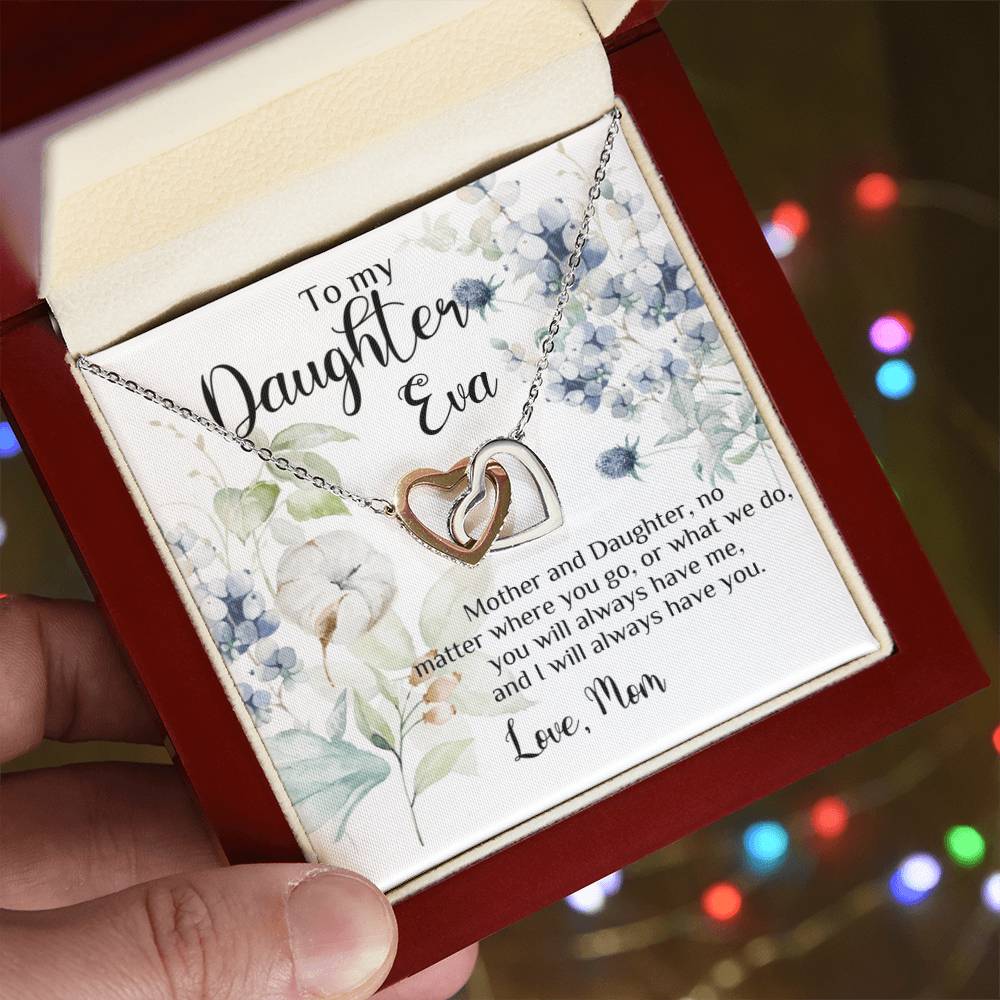 To My Daughter Interlocking Hearts Necklace