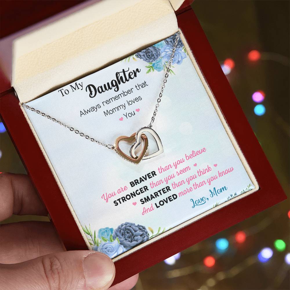 To My Daughter - Interlocking Hearts Necklace