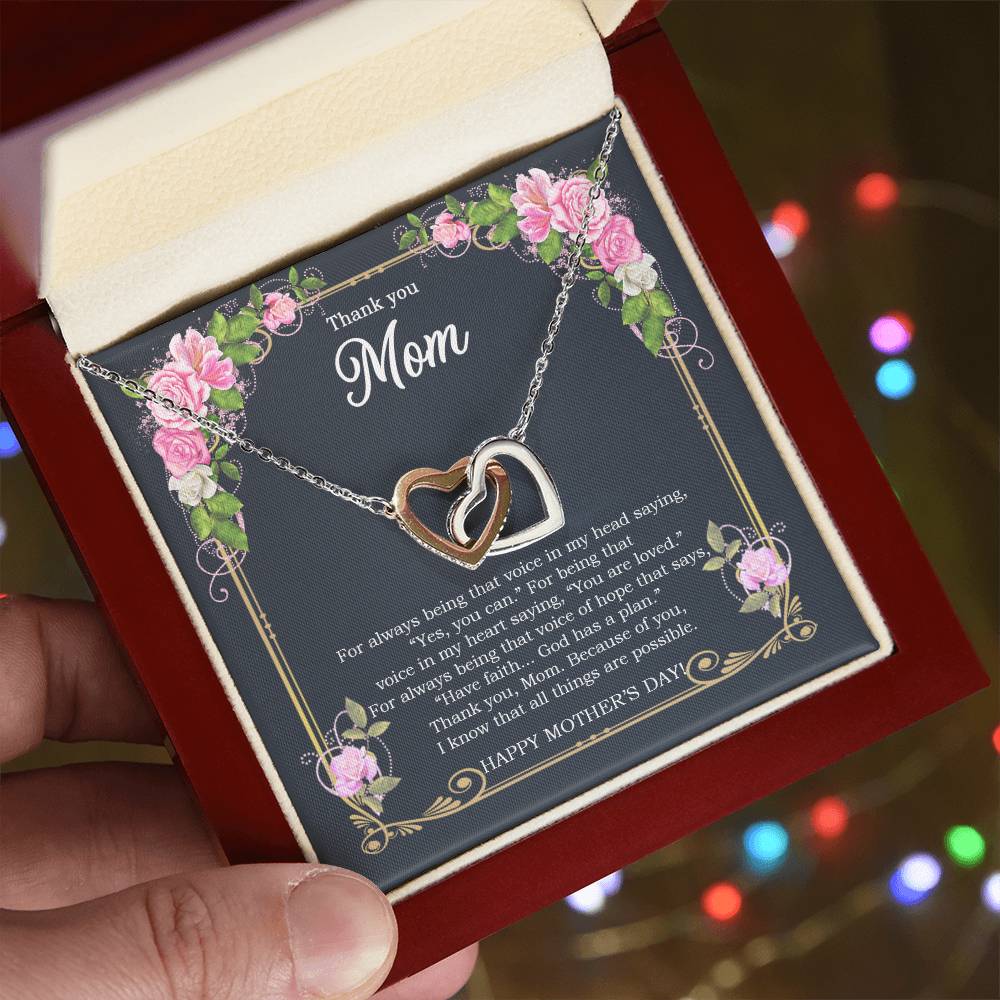 Thank You Mom - Mother'S Day Gift - Luxury Interlocking Heart Necklace Interlocking Hearts Necklace