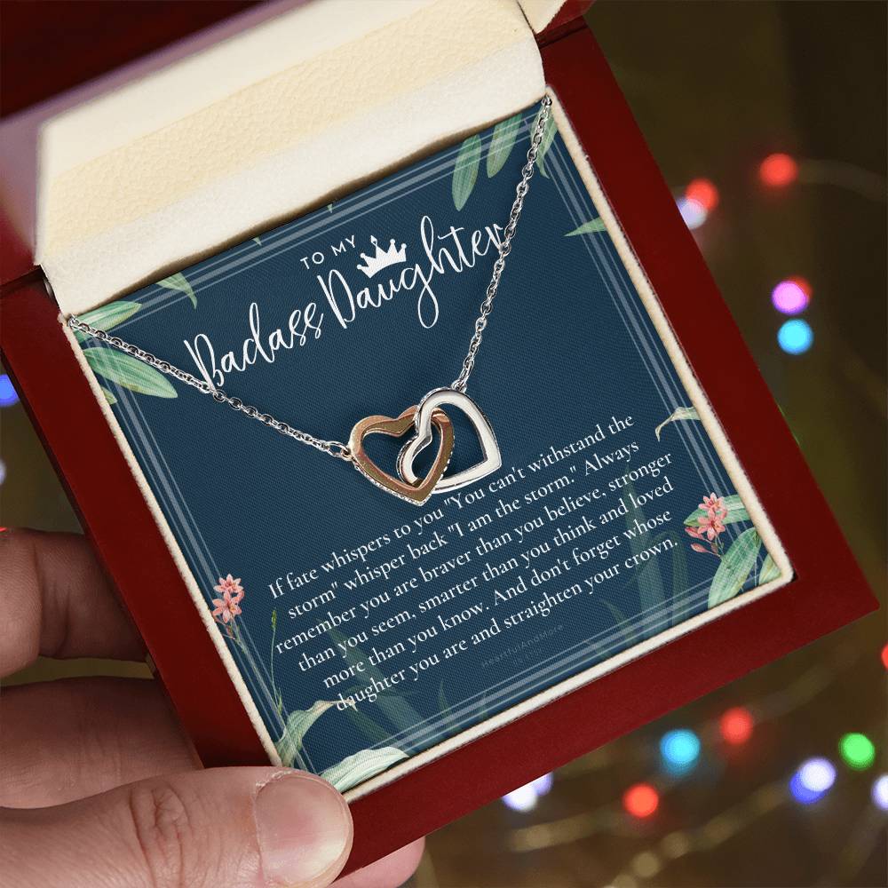 Daughter Gift From Mom Heart Necklace Daughter Gift Interlocking Necklace To Daughter Daughter Graduation Birthday Gift Necklace Interlocking Hearts Necklace