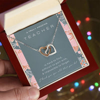 Teacher Gift Gift For Teacher Necklace A Truly Amazing Teacher Appreciation Gift Interlocking Hearts Necklace