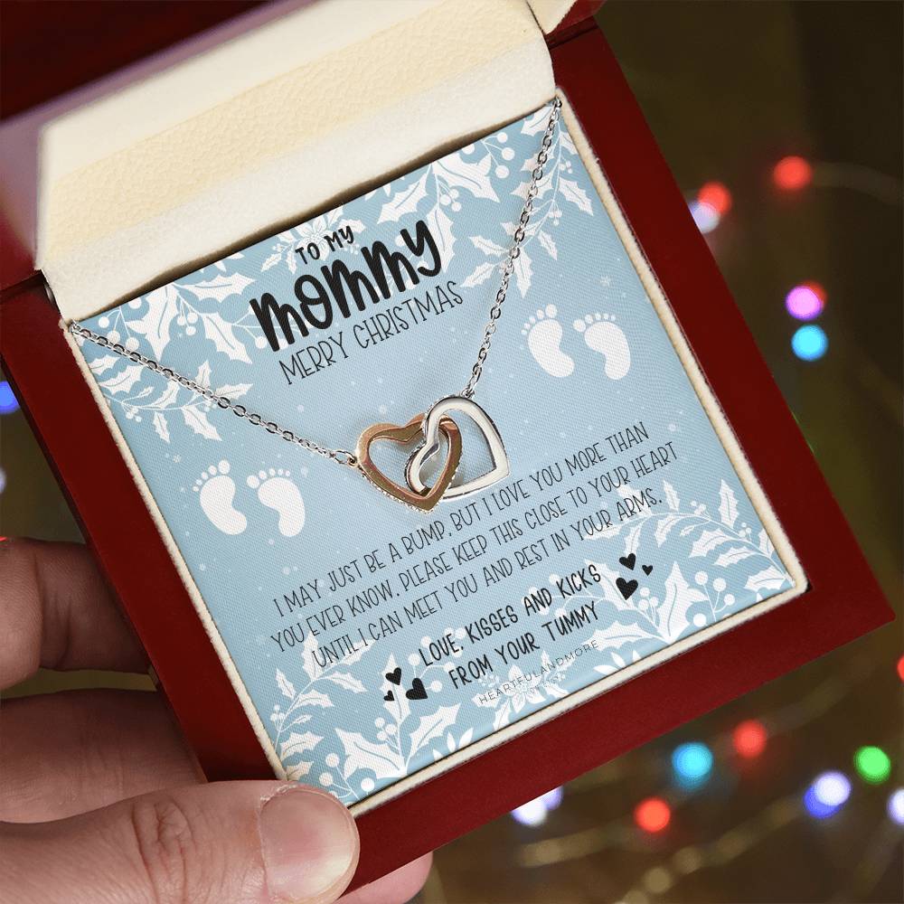 New Mom Christmas Pregnant Wife Christmas Gift Christmas Gift For Pregnant Wife Jewelry For Pregnant Wife Expecting Wife Christmas Interlocking Hearts Necklace