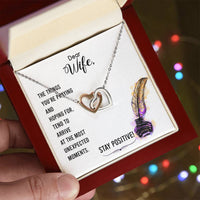 To Dear Wife Interlocking Hearts Necklace