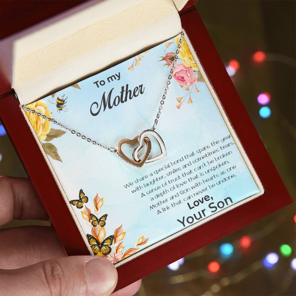 Mother And Son Special Bond Necklace Interlocking Hearts Necklace