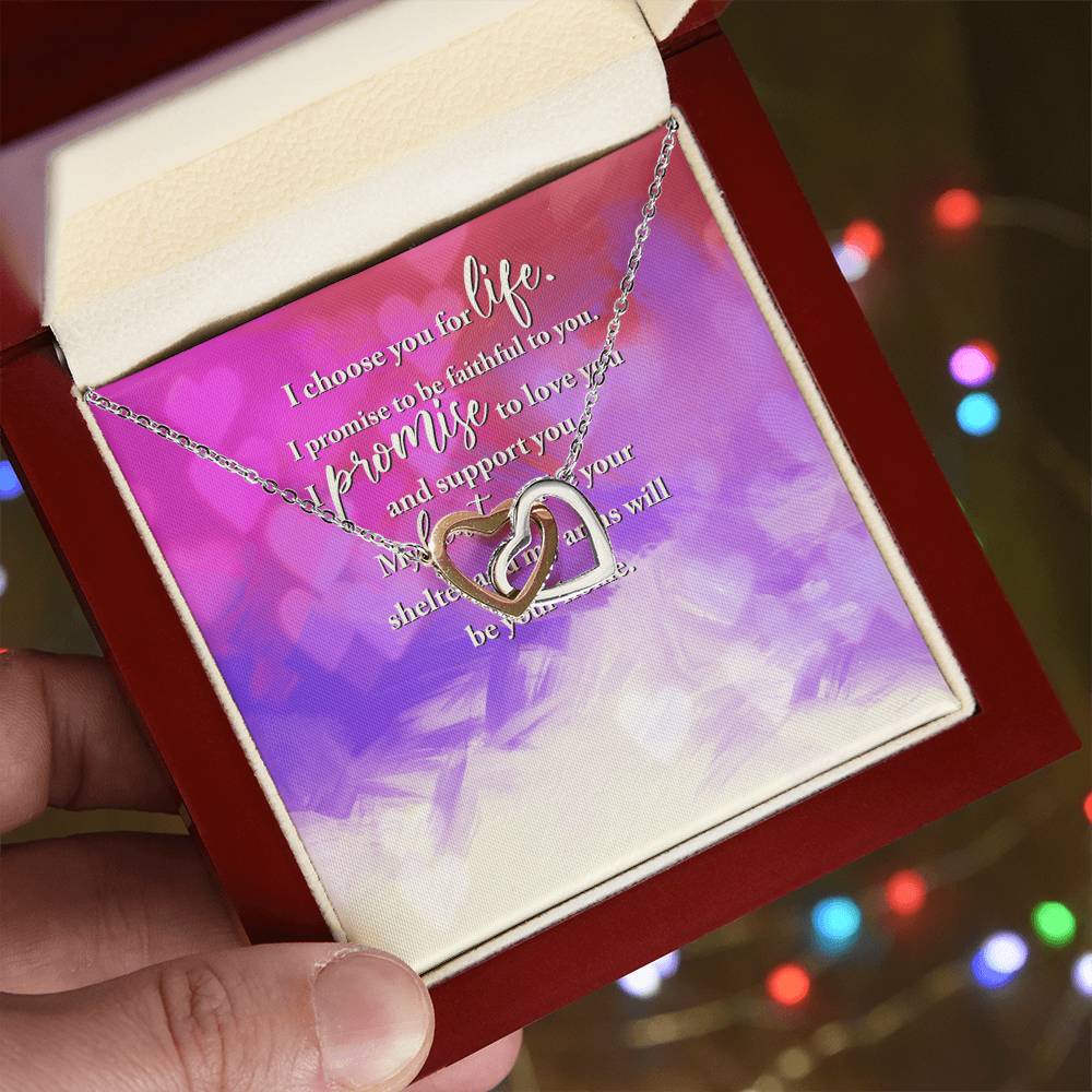 I Choose You For Life - Interlocking Heart Necklace Interlocking Hearts Necklace