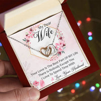 My Dear Wife Interlocking Hearts Necklace Message Card