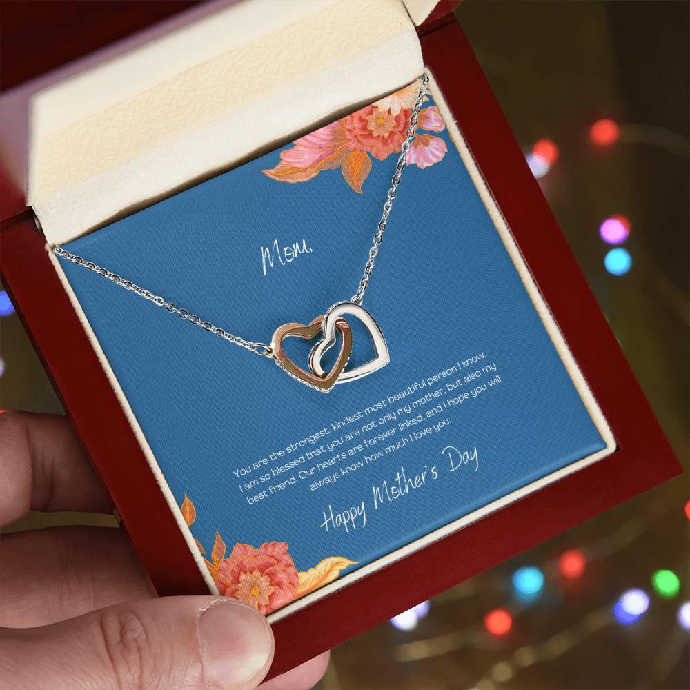 Two Hearts Mother'S Day - Blessed Interlocking Hearts Necklace