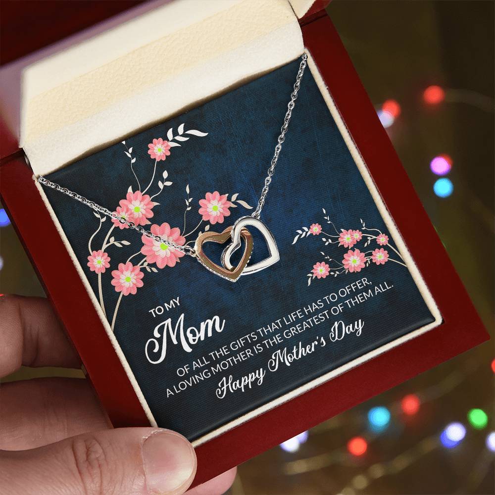 To My Mom - Interlocking Hearts Necklace