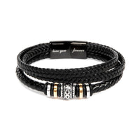 To My Grandson Bracelet For Him, Personal Engraving - Love You Forever Bracelet