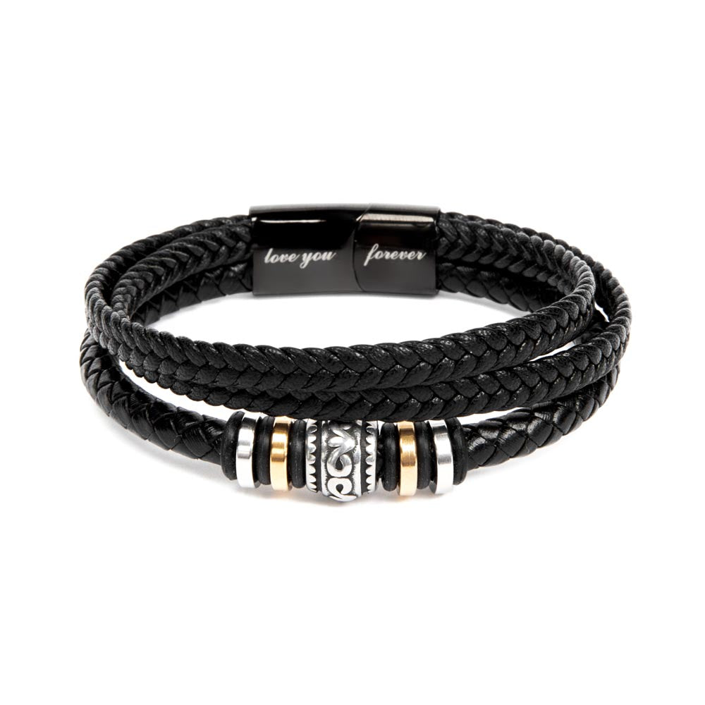 To My Dad - Vegan Leather Bracelet - Backed My Side - Love You Forever Bracelet