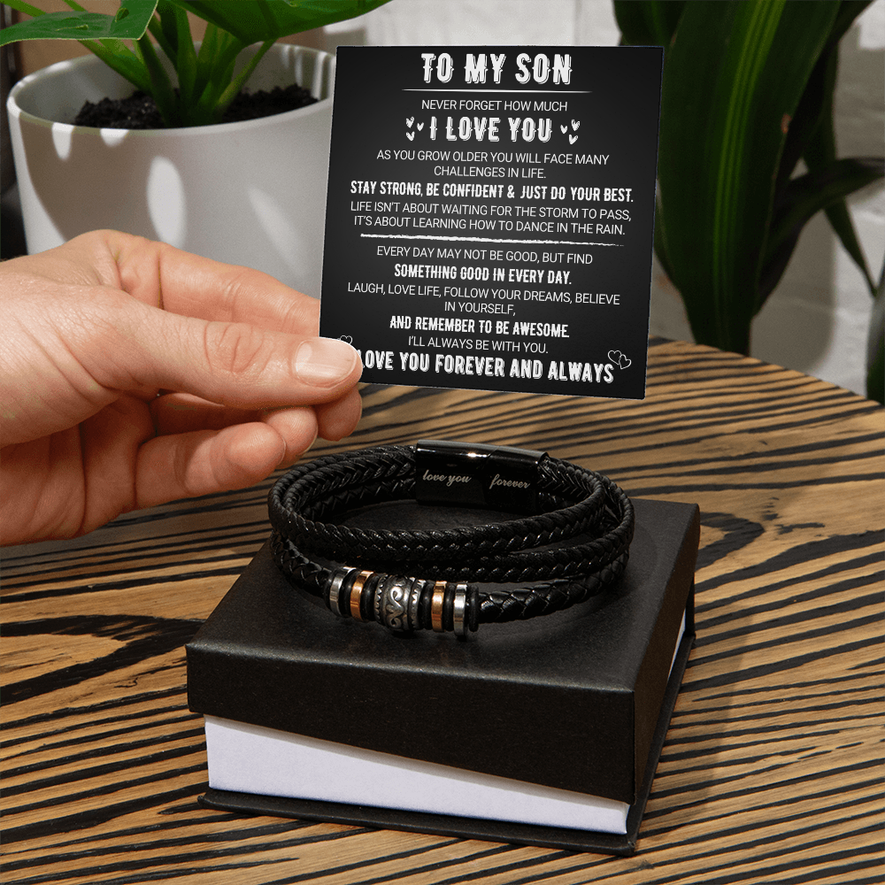 To My Son, Never Forget How Much I Love You - Love You Forever Bracelet