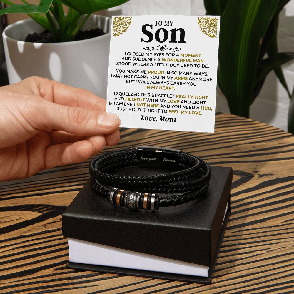 To My Son  Love Mom  Love You Forever Bracelet Gift Set - Ss521 - Love You Forever Bracelet