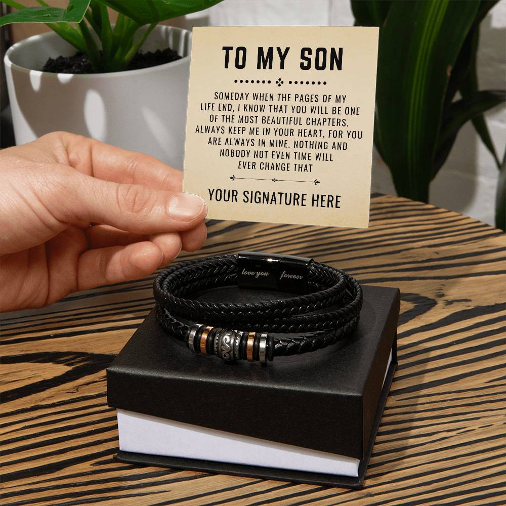 To My Son Bracelet - Hing And Nobody Not Even Time Will Ever Change That - Love You Forever Bracelet