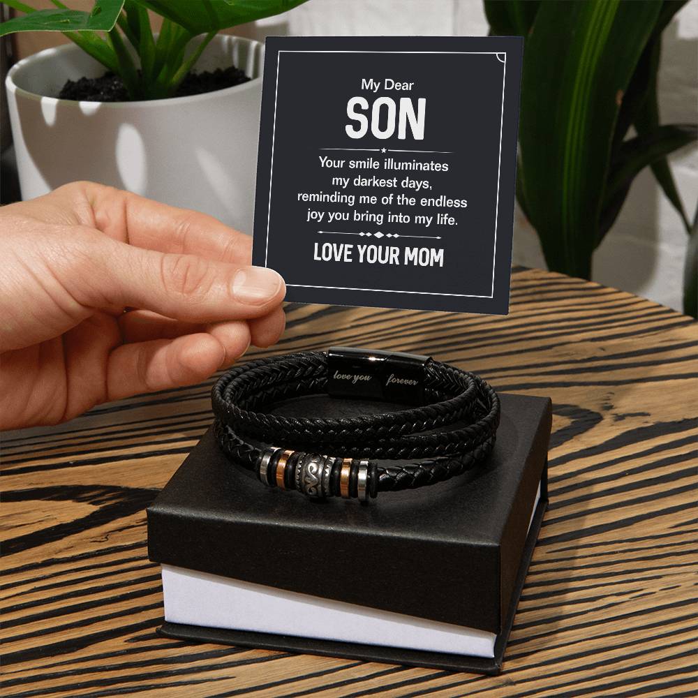 My Dear Son, You Smile Illuminates My Darkest Days - Love You Forever Bracelet