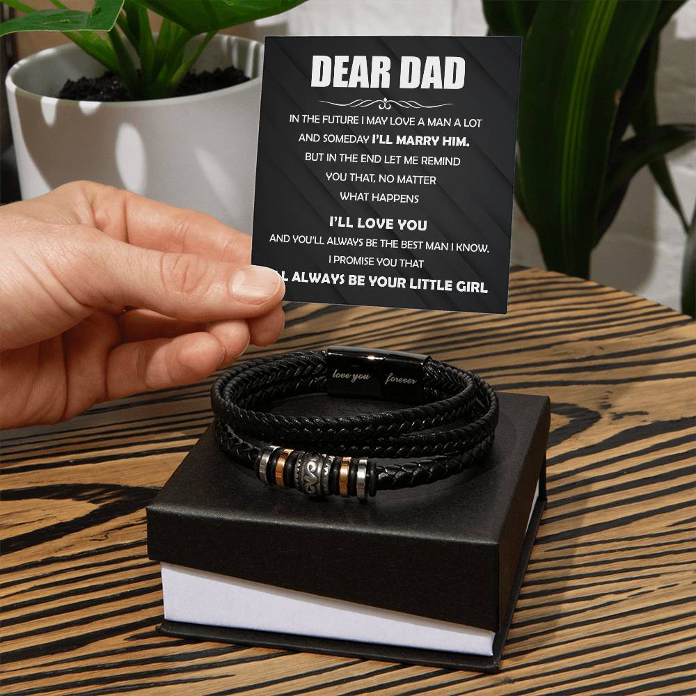 Always You Little Girl - Vegan Leather Bracelet For Dad - Love You Forever Bracelet