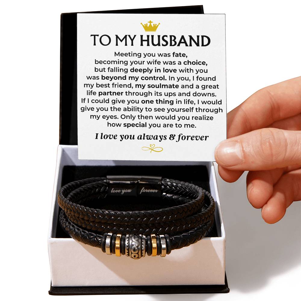 To My Husband  Love You Forever  Braided Bracelet Gift Set - Ss581 - Love You Forever Bracelet