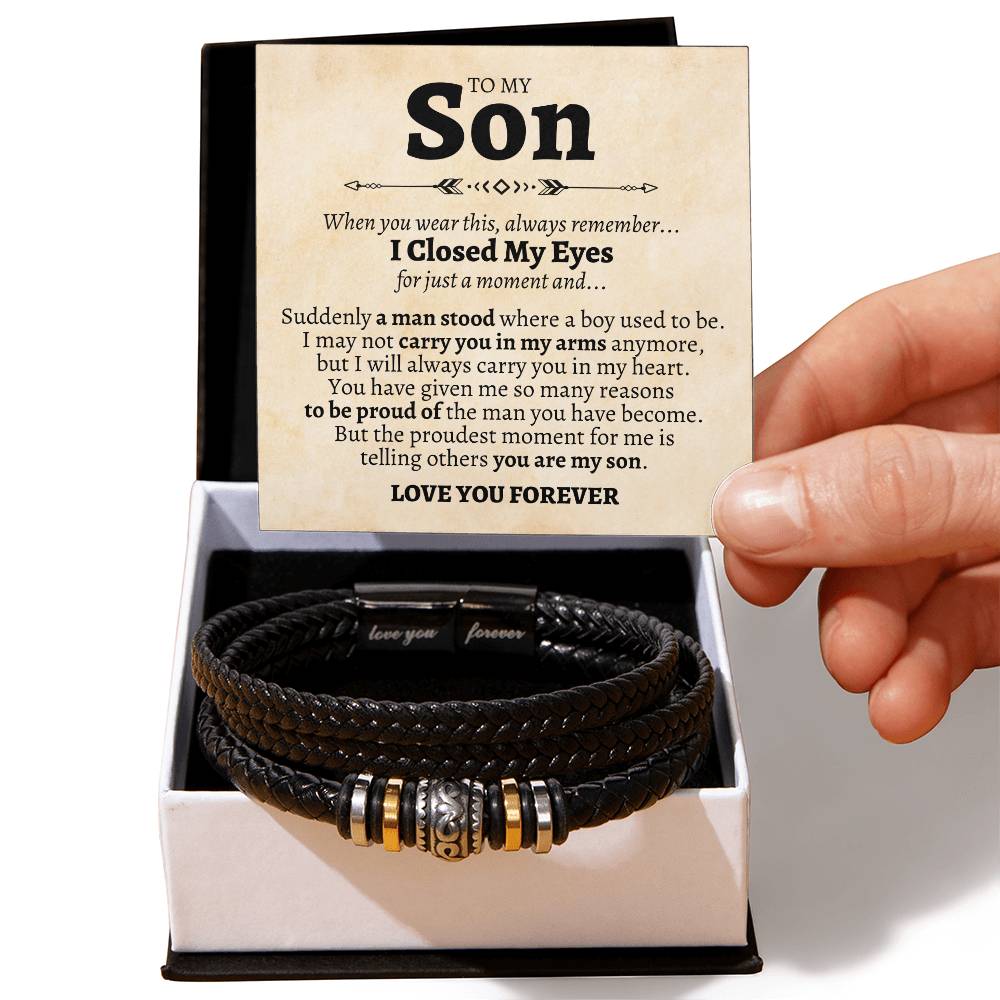 To My Son Proud Of The Man You've Become Forever Love Bracelet - Love You Forever Bracelet