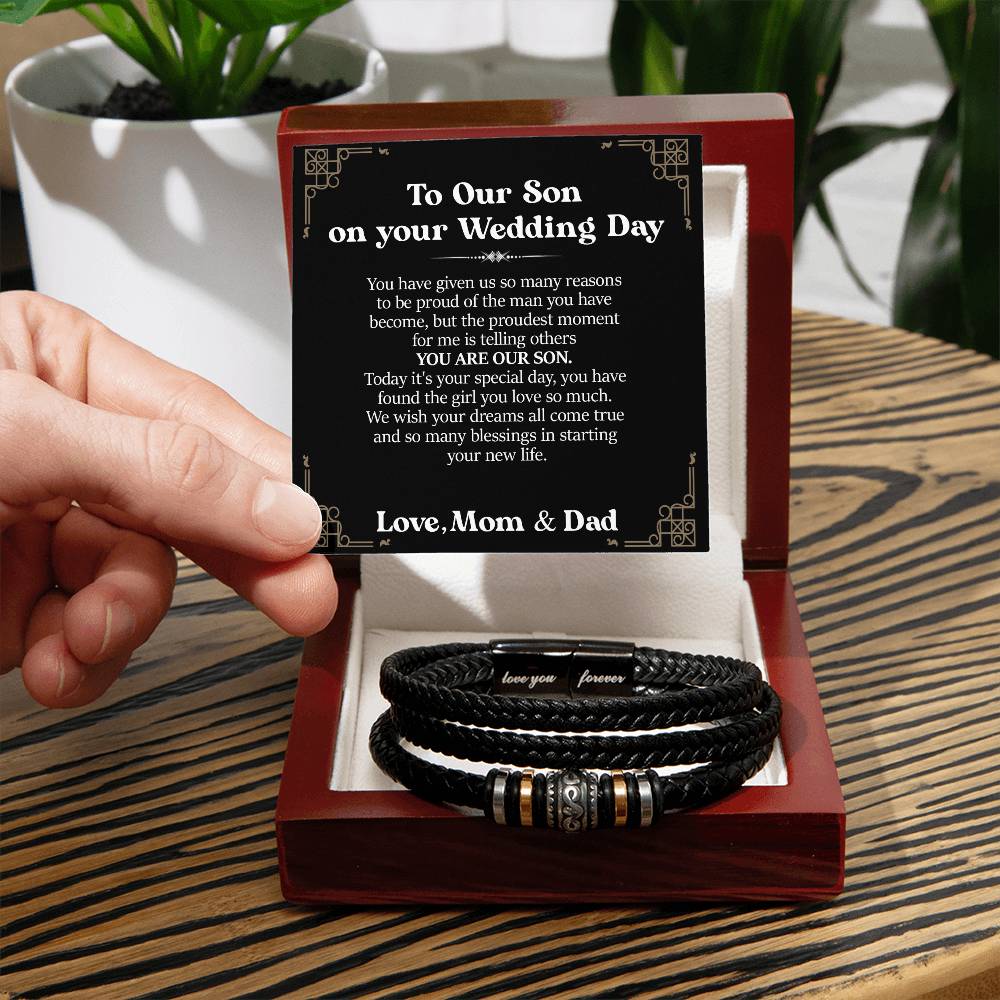 To Our Son On Your Wedding Day - Love You Forever Bracelet