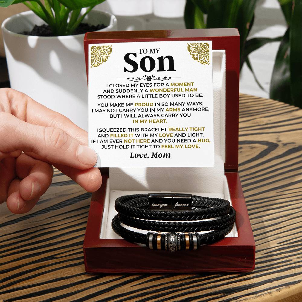 To My Son  Love Mom  Love You Forever Bracelet Gift Set - Ss521 - Love You Forever Bracelet