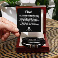 To My Dad - Vegan Leather Bracelet - Backed My Side - Love You Forever Bracelet