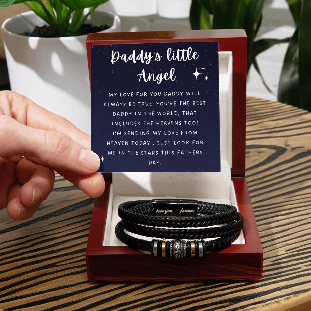 Fathers Day Miscarriage Gift Daddy Of An Angel Bracelet Stillborn Bracelet Pregnancy Loss Bereavement Gift Daddy From Baby In Heaven - Love You Forever Bracelet