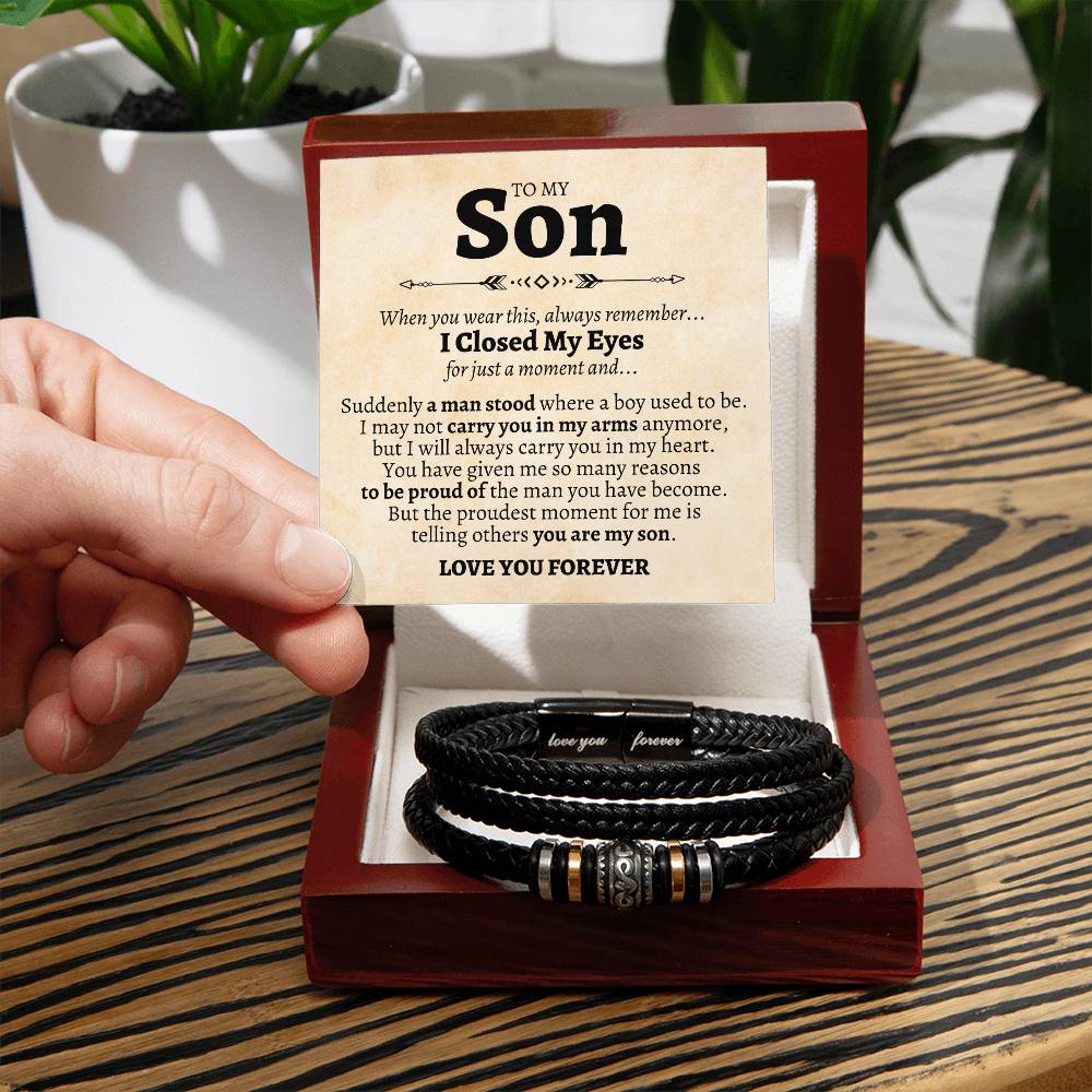 To My Son Proud Of The Man You've Become Forever Love Bracelet - Love You Forever Bracelet