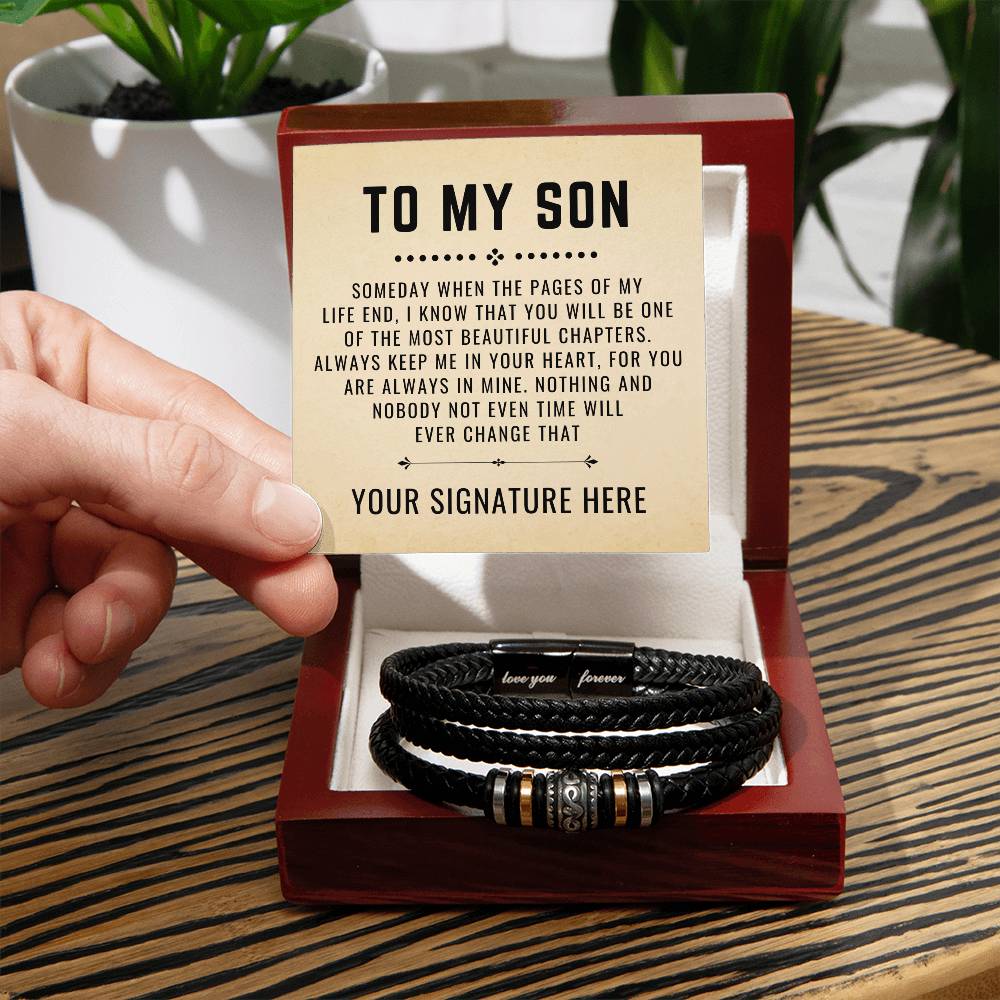 To My Son Bracelet - Hing And Nobody Not Even Time Will Ever Change That - Love You Forever Bracelet