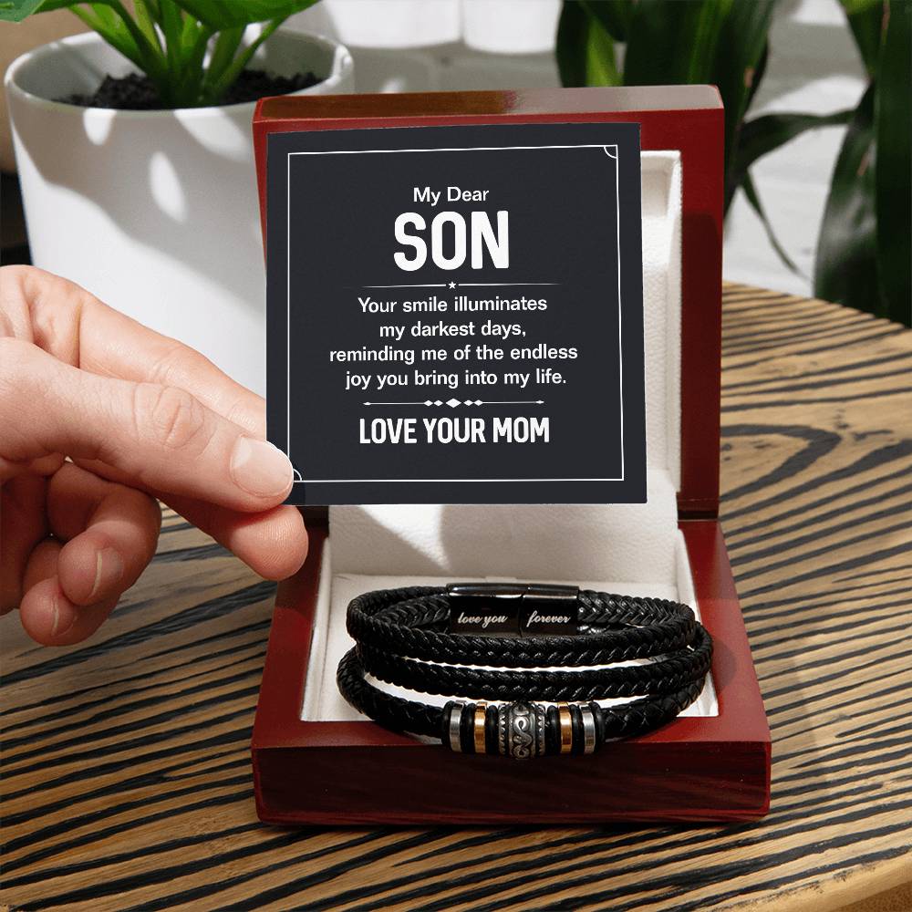 My Dear Son, You Smile Illuminates My Darkest Days - Love You Forever Bracelet