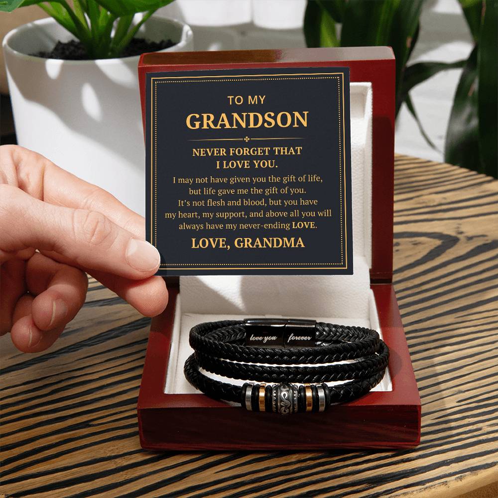 To My Grandson From Grandma - I May Not Have Given You The Gift Of Life - Love You Forever Bracelet - Love You Forever Bracelet