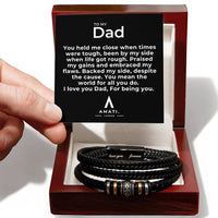 To My Dad - Vegan Leather Bracelet - Backed My Side - Love You Forever Bracelet