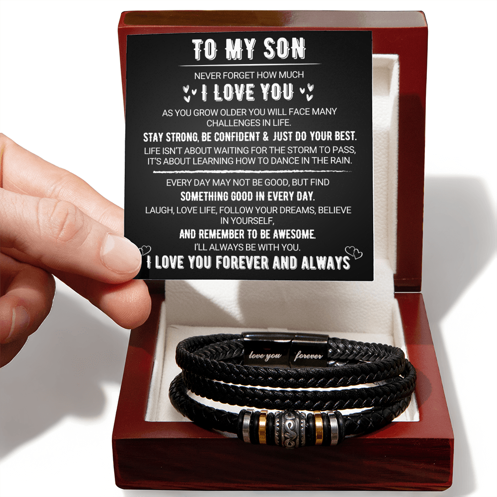 To My Son, Never Forget How Much I Love You - Love You Forever Bracelet