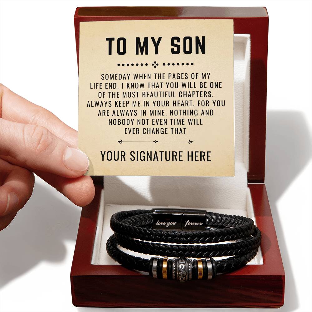 To My Son Bracelet - Hing And Nobody Not Even Time Will Ever Change That - Love You Forever Bracelet
