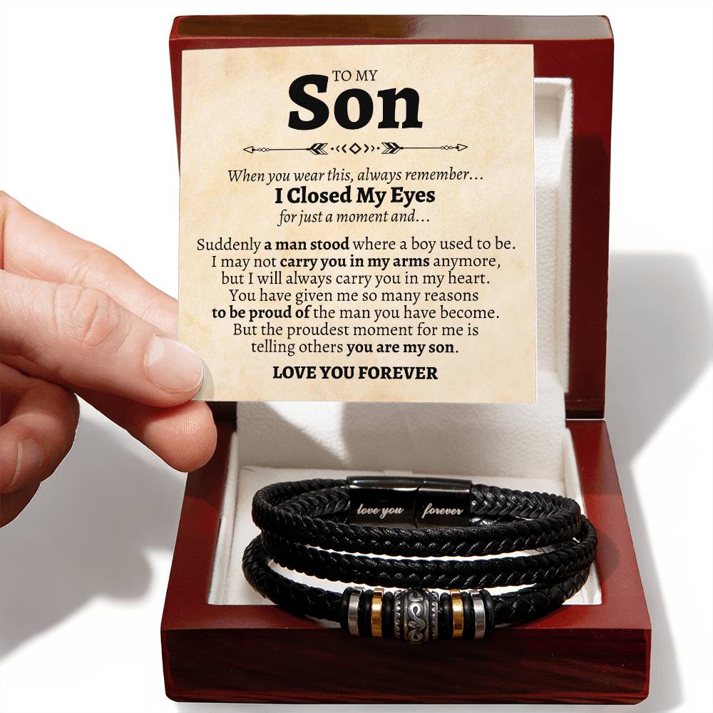 To My Son Proud Of The Man You've Become Forever Love Bracelet - Love You Forever Bracelet